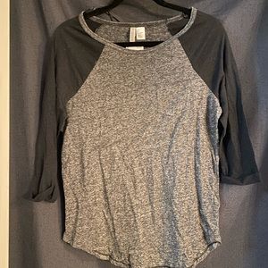 NWT H&M Black & Grey Baseball Top in SMALL